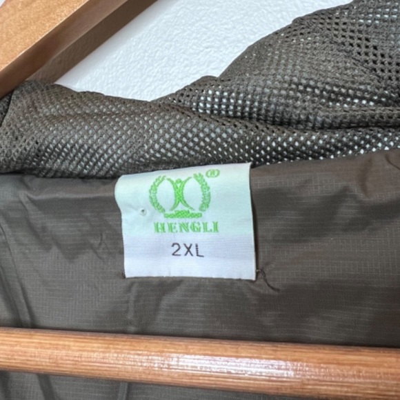 Hengli Dark Green Zip Up Hooded Wind Breaker Rain Jacket Coat - Picture 14 of 16